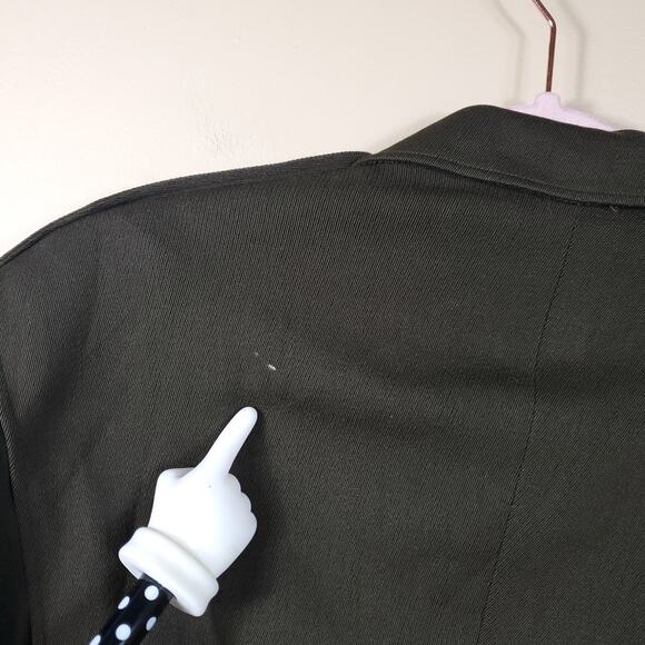 Vintage 1943 Farnsworth Reed Green Military Wool Coat Size 36R Patches - Picture 7 of 12